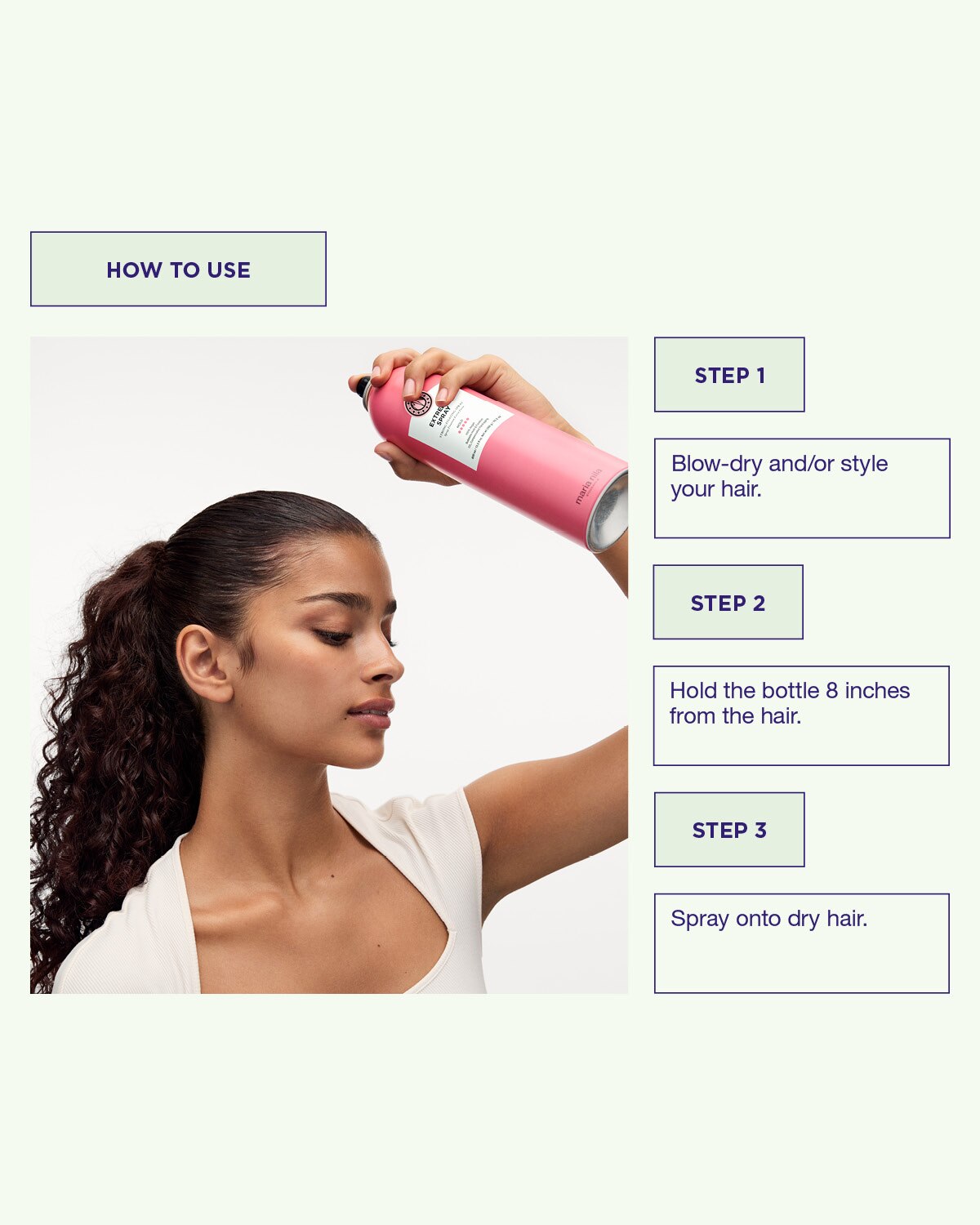 Spray Extreme Spray onto styled hair for maximum hold