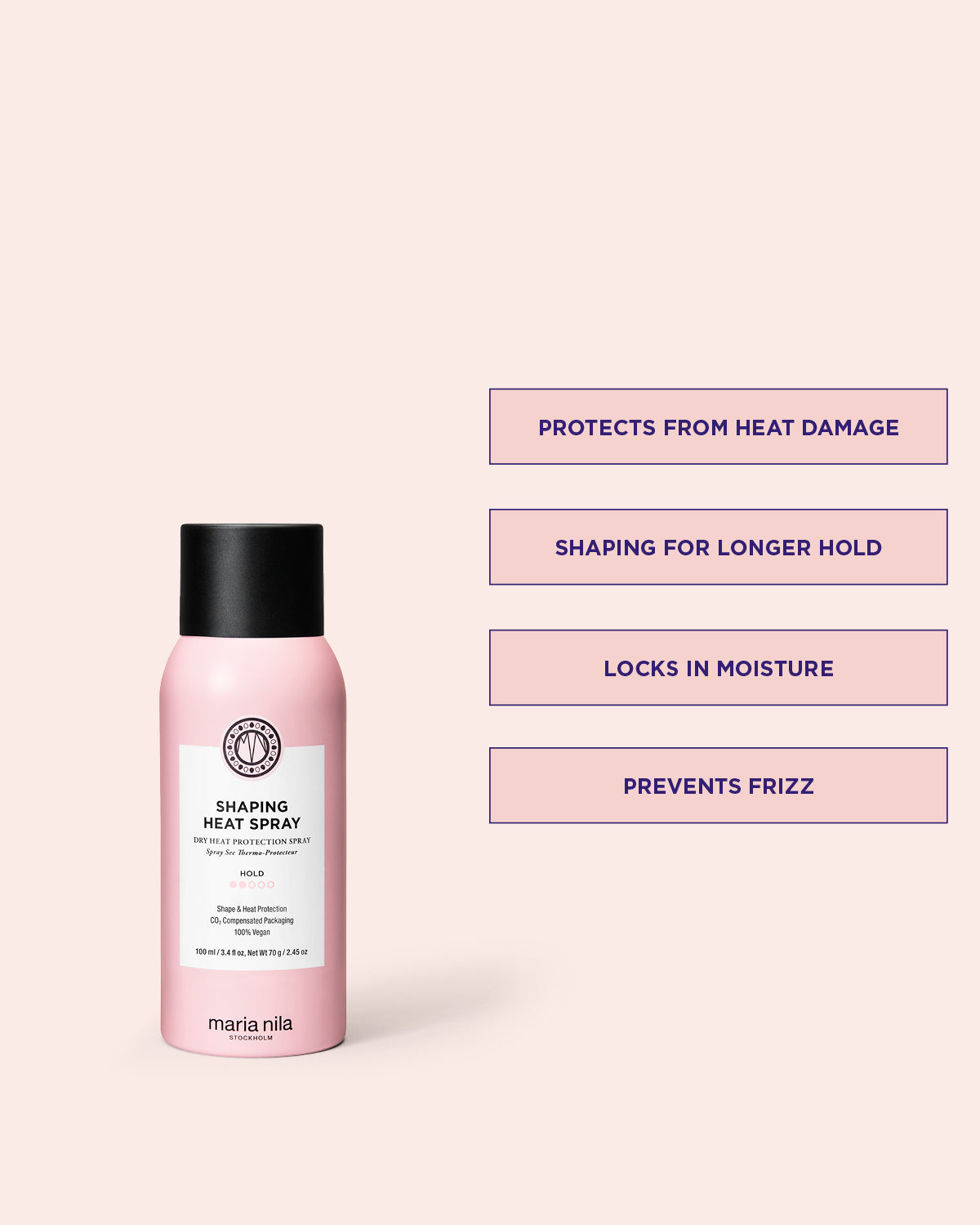 Shaping Heat Spray protects from heat damage and adds shape to your look