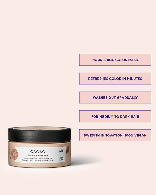 Colour Refresh Cacao is a color hair mask that enhances the color in medium to dark hair